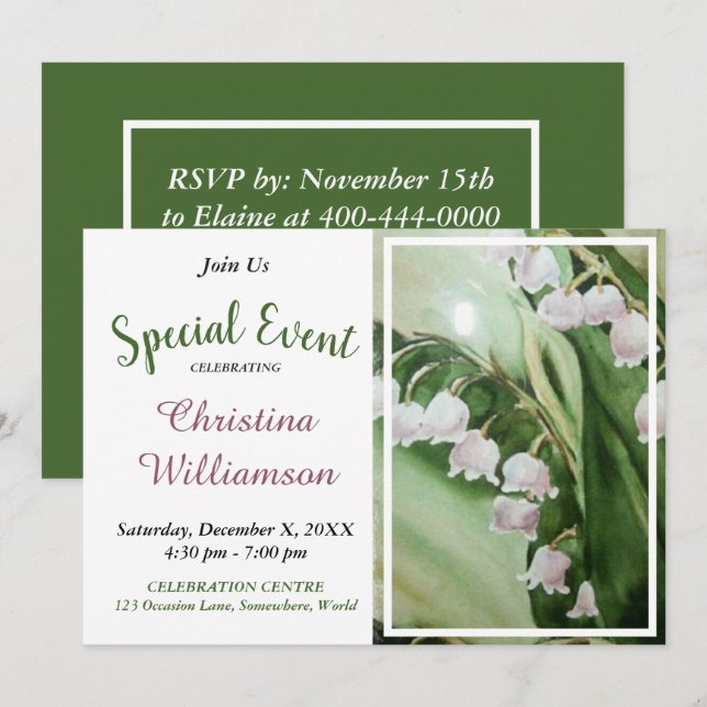 SPECIAL CELEBRATION PARTY INVITE (Front/Back)