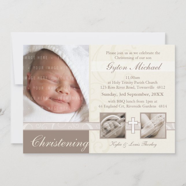 SPECIAL CHRISTENING INVITES :: precious 3L (Front)