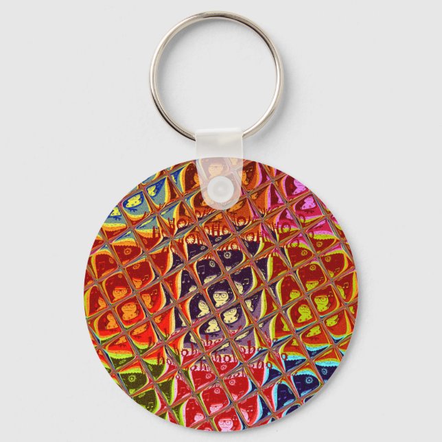 Special Christmas colours Snow  Santa HoHoho Pop A Key Ring (Front)