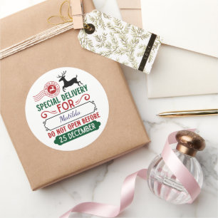 Special Christmas Delivery Personalised Classic Round Sticker
