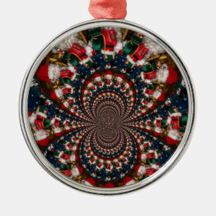Special Christmas Santa Kaleidoscope Design Metal Tree Decoration