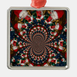 Special Christmas Santa Kaleidoscope Design Metal Tree Decoration