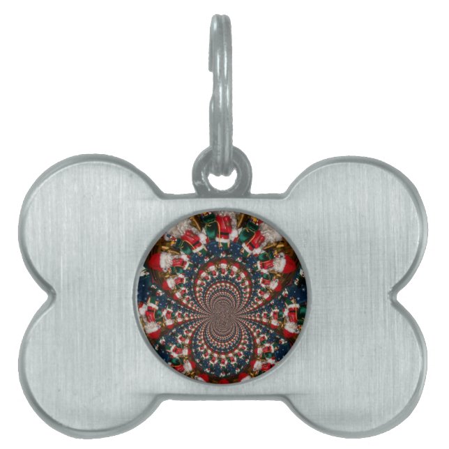 Special Christmas Santa Kaleidoscope Design Pet Tag (Front)