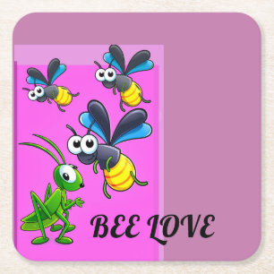 SPECIAL COLOURFULL LOVE GIFT DAUGHTER SON WEDDING SQUARE PAPER COASTER