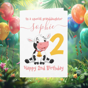Special Cow Birthday Card for Granddaughter