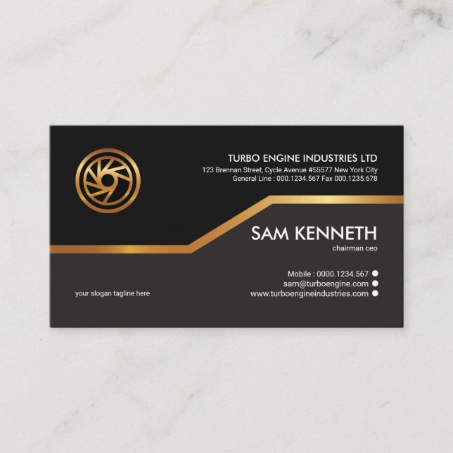 Special Creative Faux Gold Line Elegant CEO Business Card (Front)