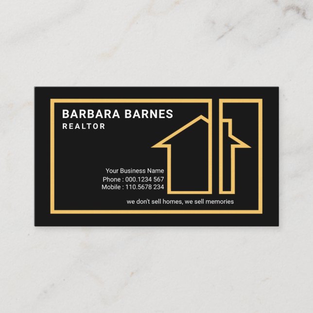 Special Creative Home Silhouette Border Realtor Business Card (Front)