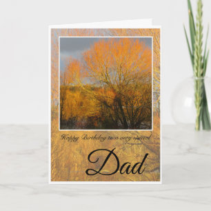 Special Dad Birthday, Sunkissed Winter Trees. Card