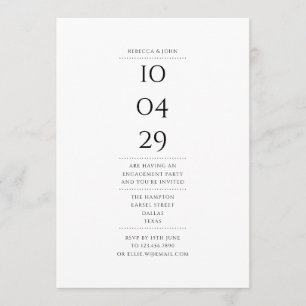 Special Date Modern Simple Engagement Party Invitation