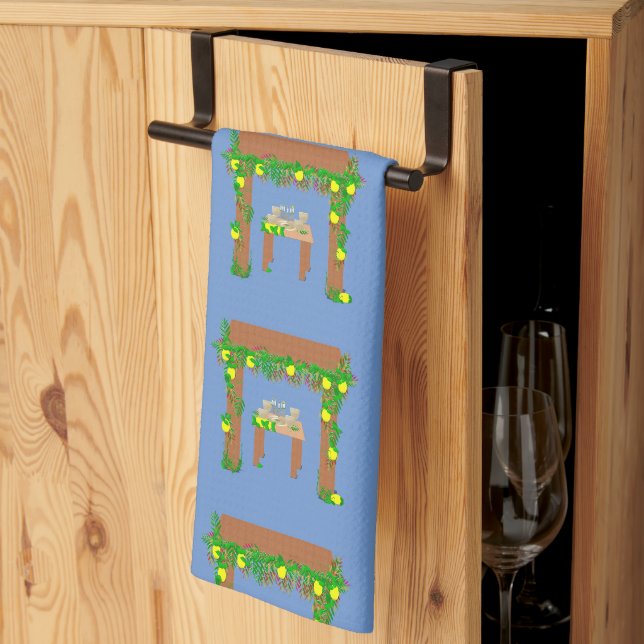 special day Happy Sukkot Kitchen Towel (Thirds Fold)