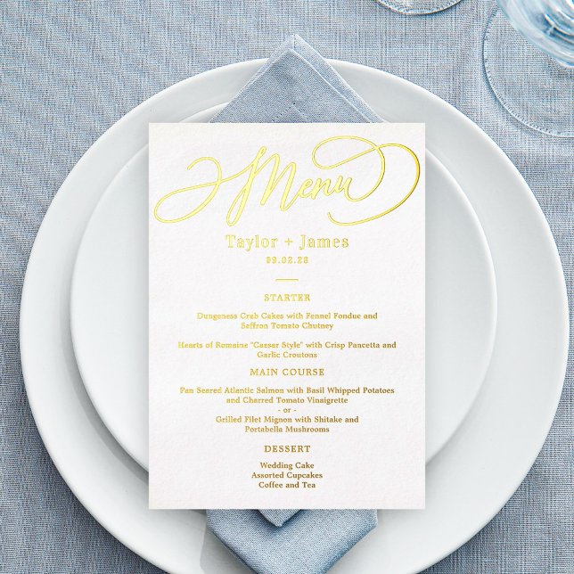 Special Day REAL FOIL Elegant Menu Card (Creator Uploaded)