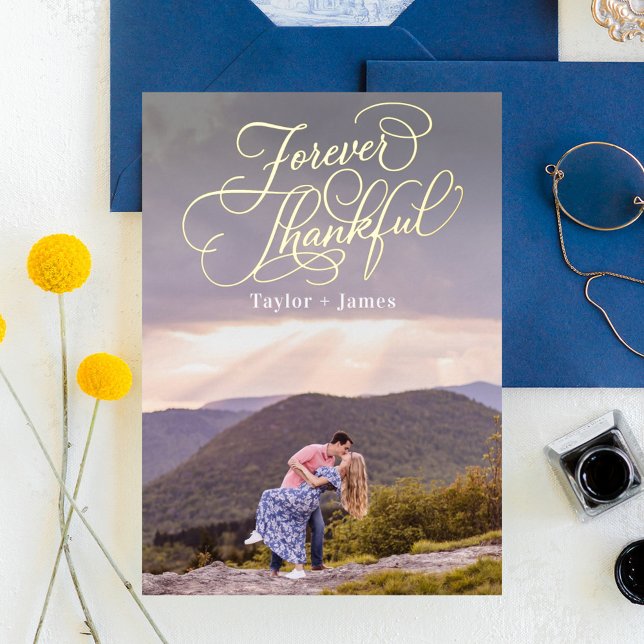 Special Day REAL FOIL Photo Thank You Card (Creator Uploaded)