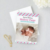 Special Delivery Aqua Pink Airmail Baby Girl