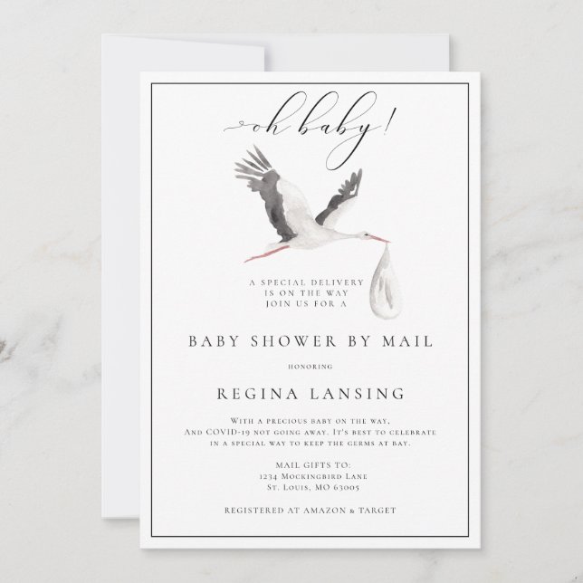 Special Delivery Baby Shower by Mail Invitation (Front)
