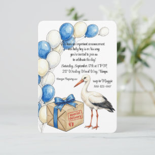 Special Delivery Baby Shower Digital Download  Invitation