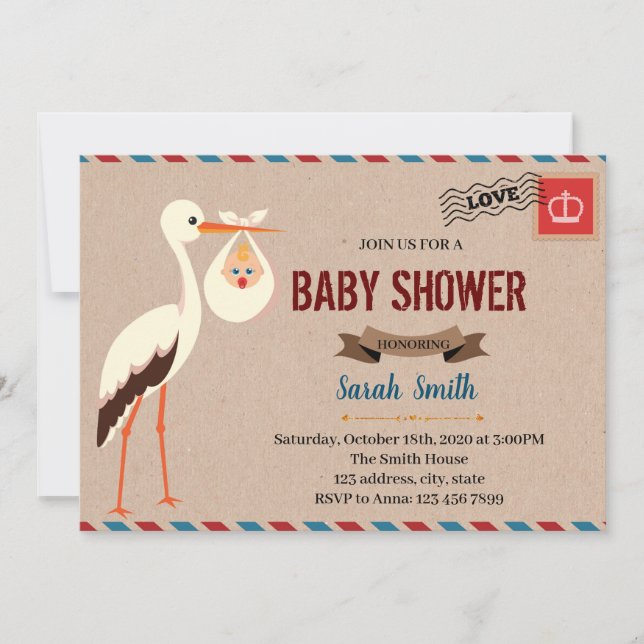 Special delivery baby shower invitation (Front)