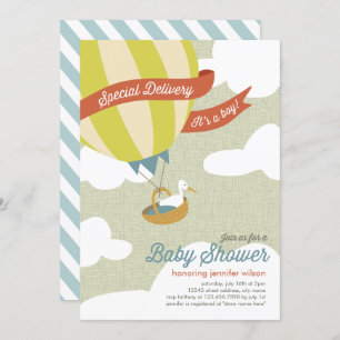 Special Delivery Baby Shower Invite - Boy