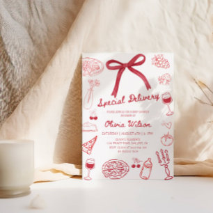 Special Delivery Baby Shower - Pizza Theme Party Invitation