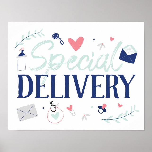 Special Delivery Baby Shower Poster (Front)