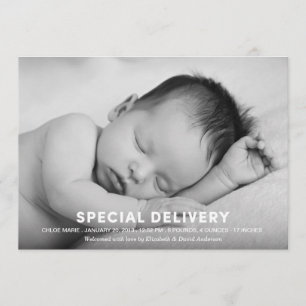 SPECIAL DELIVERY BIRTH ANNOUNCEMENT