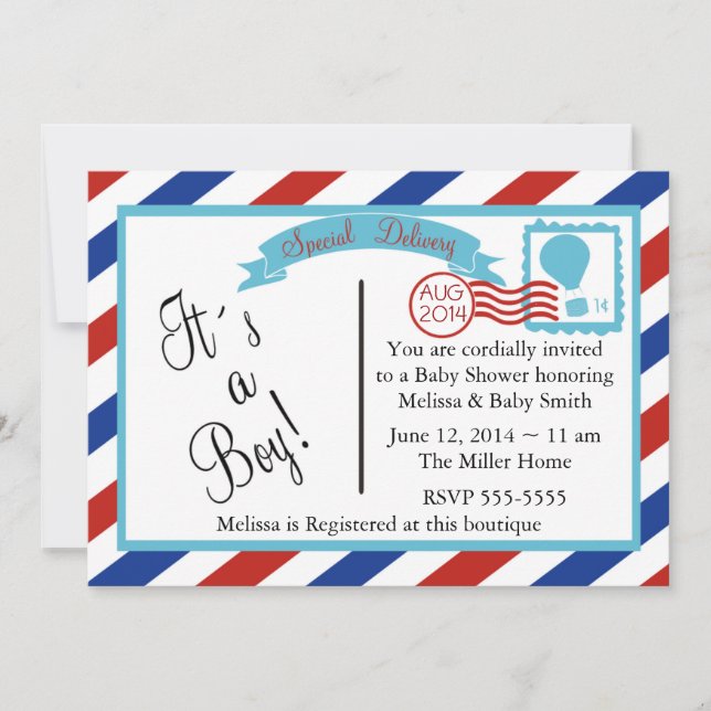Special Delivery-Boy Invitation (Front)