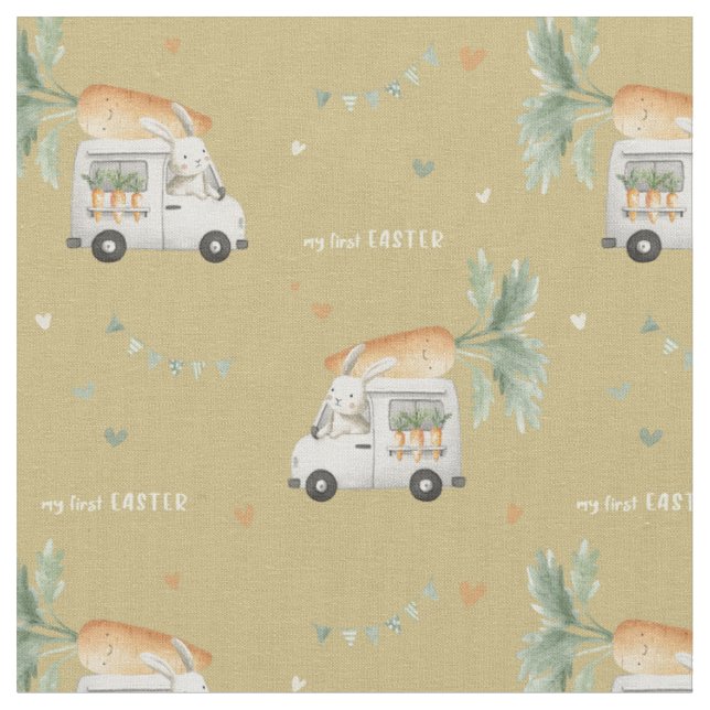 Special delivery bunny driver - My First Easter  Fabric (Close Up)