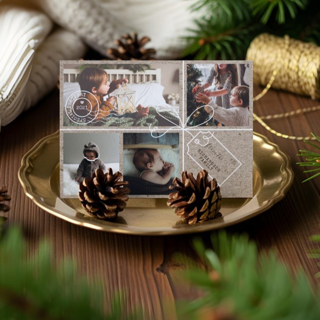 Special Delivery Christmas Photos Postage Parcel Holiday Card (Special Delivery Christmas Photos Postage Parcel Holiday Card)
