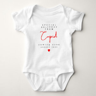 Special Delivery Cupid Valentine Coming Soon Baby Bodysuit