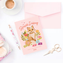 Special Delivery Cute Valentines Day Fox & Florals