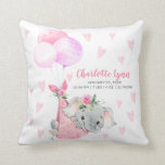 Special Delivery Elephant Baby Shower Cushion<br><div class="desc">Precious bundle baby elephant sweet baby keepsake pillow. Easy to personalise with your baby's birth stats.  Visit our shop to view this adorable design with additional baby animals for both a baby girl or baby boy.</div>