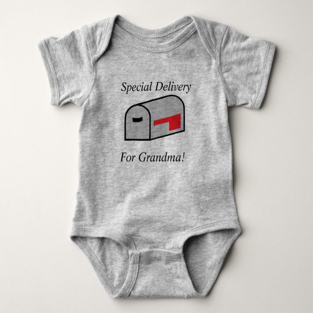 Special Delivery For Grandma Baby Jersey Bodysuit (Front)