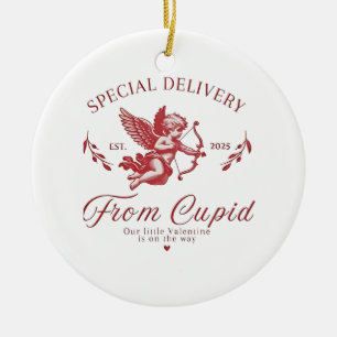 Special Delivery from Cupid Valentine Pregnant Mum Ceramic Ornament