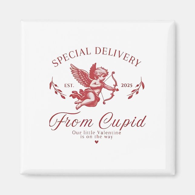 Special Delivery from Cupid Valentine Pregnant Mum Magnet (Front)