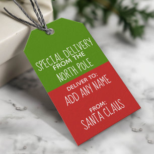 Special Delivery From North pole and Santa Claus Gift Tags