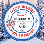 Special Delivery from Santa to Child Gift Label<br><div class="desc">*** Recommend the 3" stickers for this adorable and cute To and From special delivery from Santa gift sticker label. It's also easier to write on the Matte finish.*** Make your Christmas gifts stand out with these fun colourful & personalised sticker labels. The design features a Special Delivery theme from...</div>