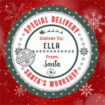 Special Delivery from Santa to Child Gift Tag<br><div class="desc">*** Recommend the 3" stickers for this adorable and cute To and From special delivery from Santa gift sticker label. It's also easier to write on the Matte finish.*** Make your Christmas gifts stand out with these fun colourful & personalised sticker labels. The design features a Special Delivery theme from...</div>