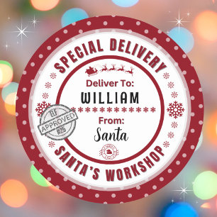 Special Delivery from Santa to Child Present Label