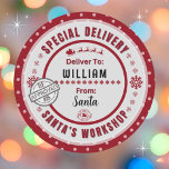 Special Delivery from Santa to Child Present Label<br><div class="desc">*** Recommend the 3" stickers for this adorable and cute To and From special delivery from Santa gift sticker tag. It's also easier to write on the Matte finish.*** Make your Christmas gifts stand out with these fun colourful & personalised sticker labels. The design features a Special Delivery theme from...</div>