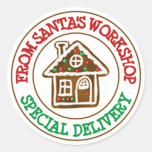Special delivery from Santa's Noth Pole workshop Classic Round Sticker