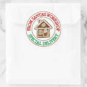 Special delivery from Santa's Noth Pole workshop Classic Round Sticker (Bag)