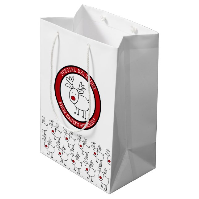 Special Delivery from Santa's Workshop Kids Medium Gift Bag (Back Angled)