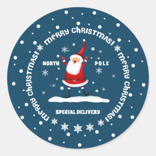 Special Delivery from the North Pole Christmas  Classic Round Sticker