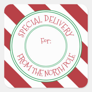 Special Delivery From The North Pole Christmas Square Sticker