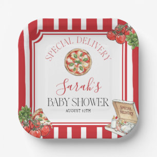 Special Delivery Italian Baby Shower Paper Plate