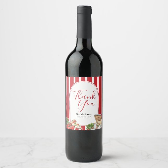 Special Delivery Italian Baby Shower  Wine Label (Front)