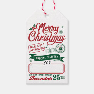 Special Delivery Nice List Approved Gift Tags