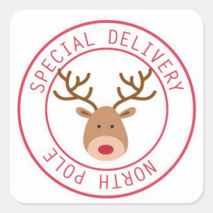 Special Delivery North Pole Reindeer Stickers