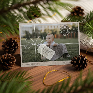 Special Delivery Parcel First New Year Baby Photo Holiday Card
