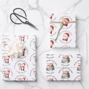 Special Delivery Personalized Santa Stamps Wrapping Paper Sheet