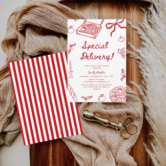 Special Delivery Pizza Baby Shower  Invitation